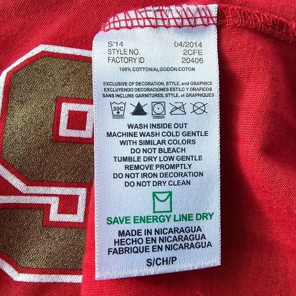 Majestic San Francisco 49ers V-Neck T-Shirt | EUC | Small | Red White Gold Black - Picture 6 of 7